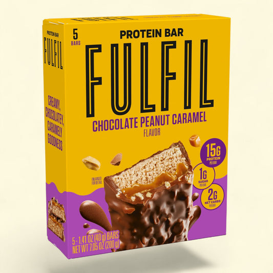 Fulfil Protein Bars, Chocolate Peanut Caramel, 1.41 oz (5 Count)