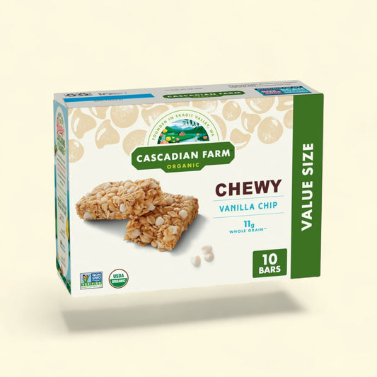 Cascadian Farm Organic Vanilla Chip Chewy Granola Bars, 12.3 oz — authentic US product shipped worldwide by Treatspree