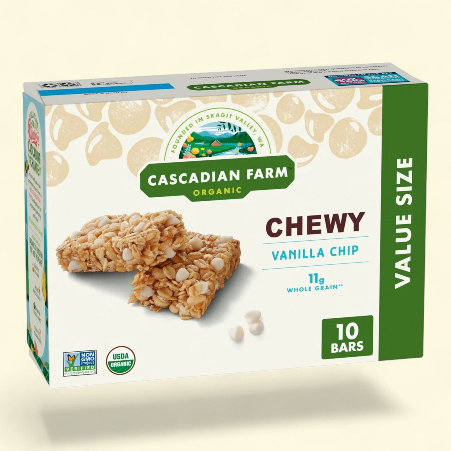 Cascadian Farm Organic Vanilla Chip Chewy Granola Bars, 12.3 oz