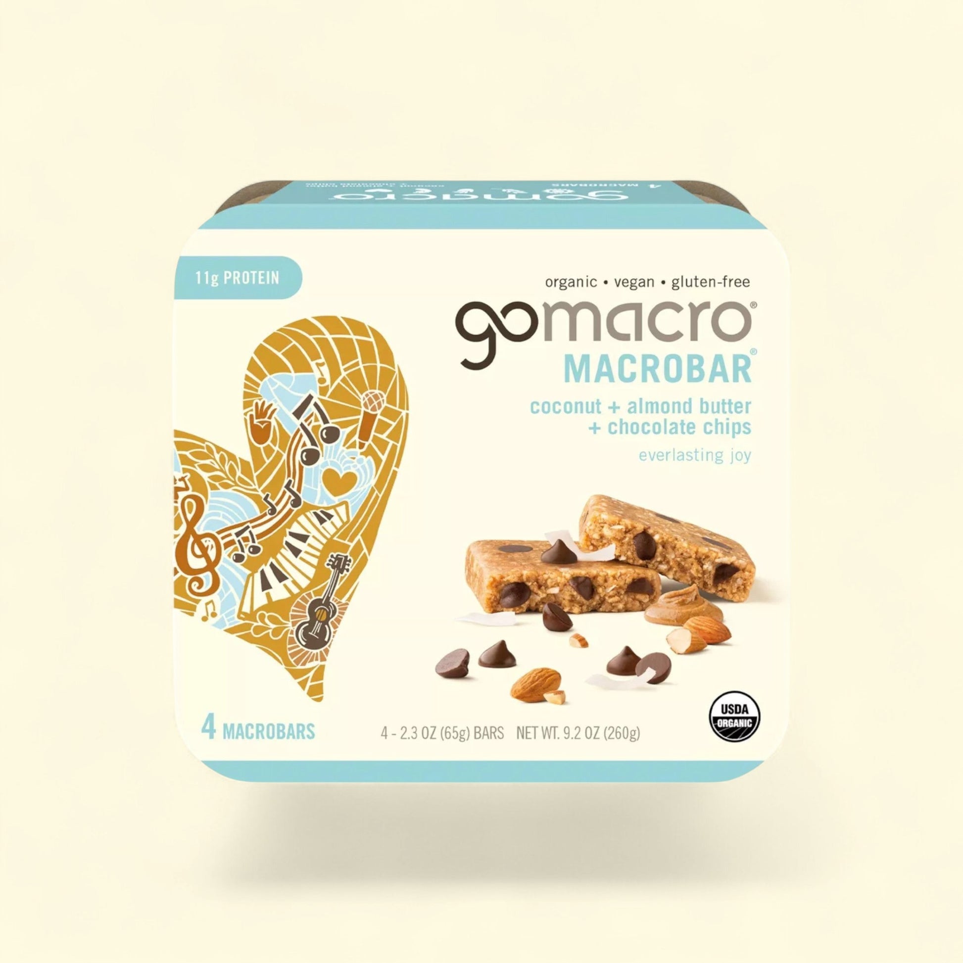 GoMacro MacroBar, Coconut + Almond Butter + Chocolate Chips, 4ct/7.1oz — authentic US product shipped worldwide by Treatspree
