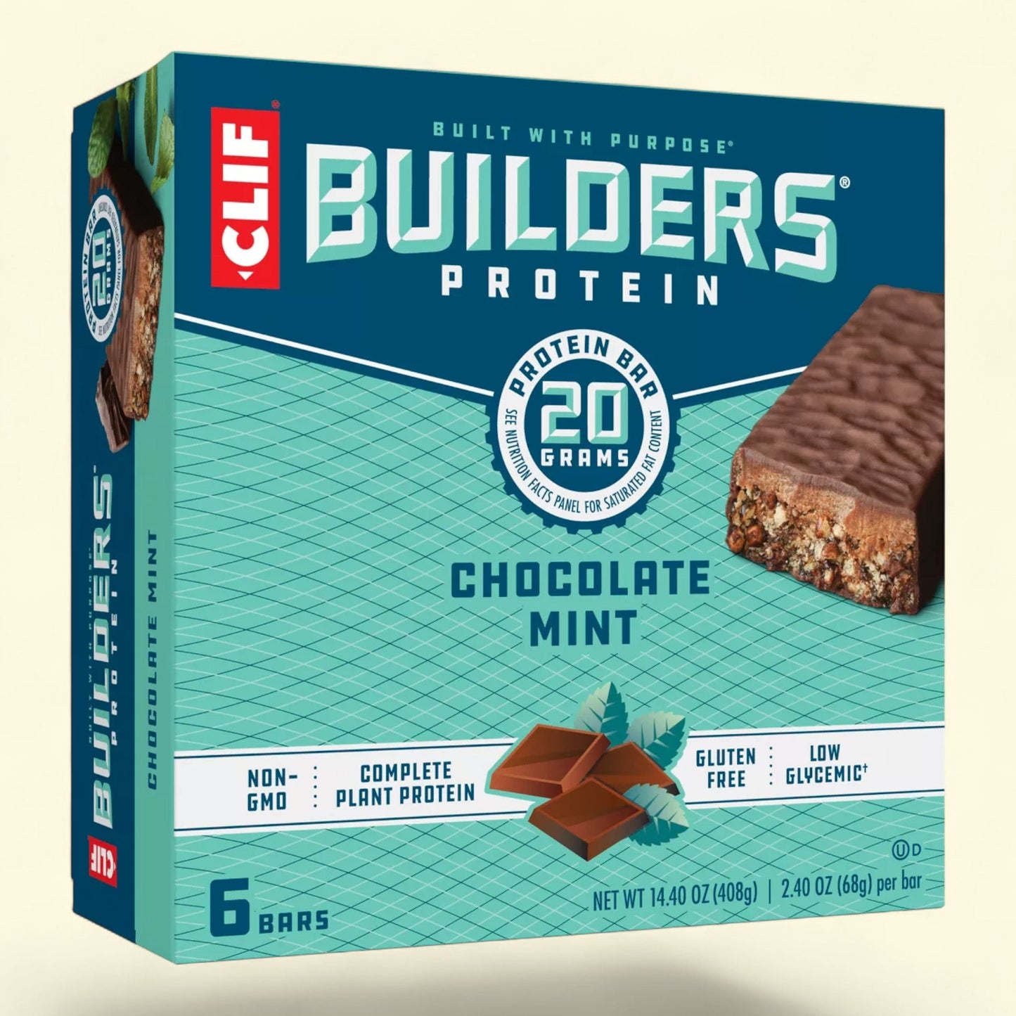 CLIF Bar Builder's Protein Bars, Chocolate Mint, 6ct