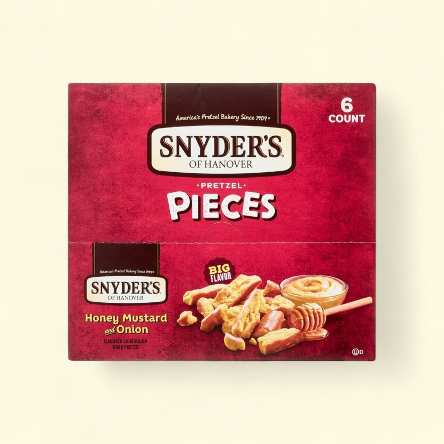 Snyder's of Hanover Pretzel Pieces, Honey Mustard & Onion, 3.25oz, 6ct — authentic US product shipped worldwide by Treatspree