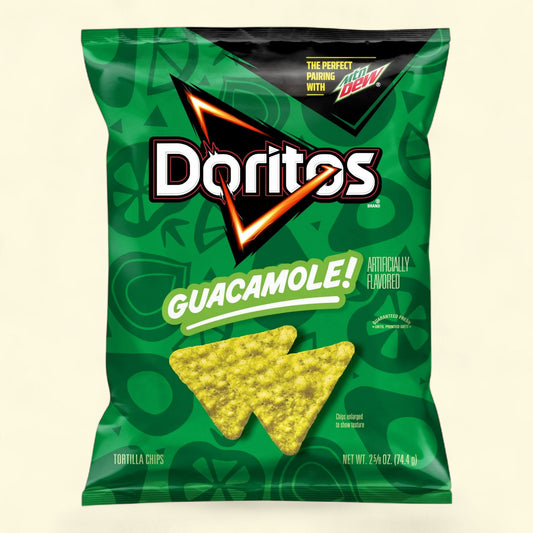 Doritos Tortilla Chips Guacamole Flavored, 2.625 oz Bag