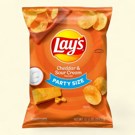 Lay's Potato Chips, Cheddar & Sour Cream, Party Size, 12.5 oz