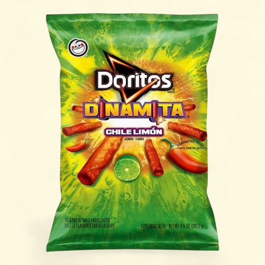 Sabritas Doritos Dinamita Chile Limon Rolled Flavored Tortilla Chips, 9.25 oz.