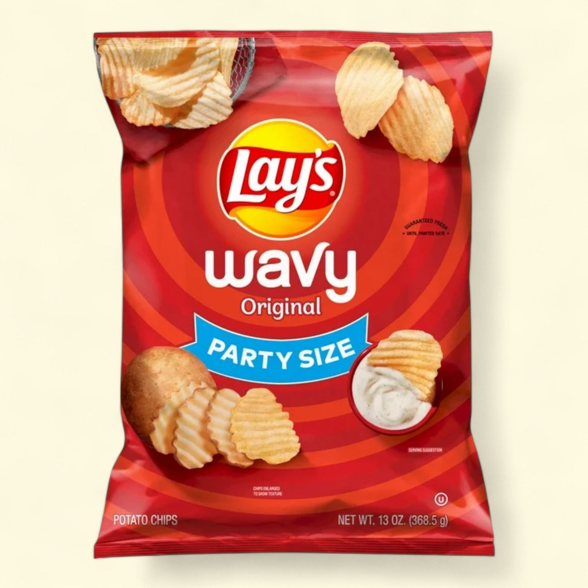 Lay's Wavy Original Potato Chips, Party Size, 13 oz