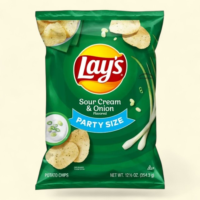 Lay's Sour Cream & Onion Potato Chips, Party Size, 12.5 oz