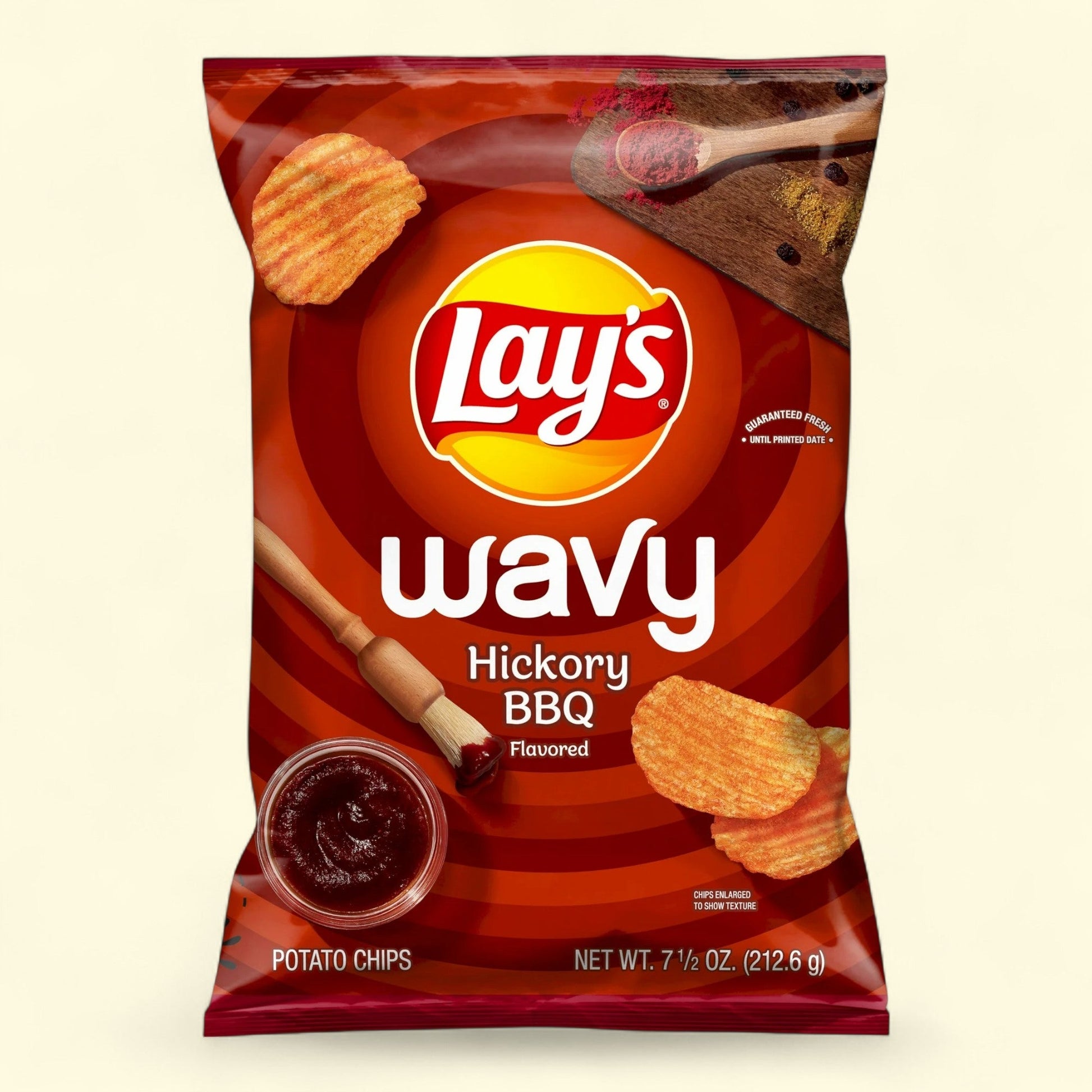 Lay's Wavy Hickory BBQ Potato Chips, 7.5 oz