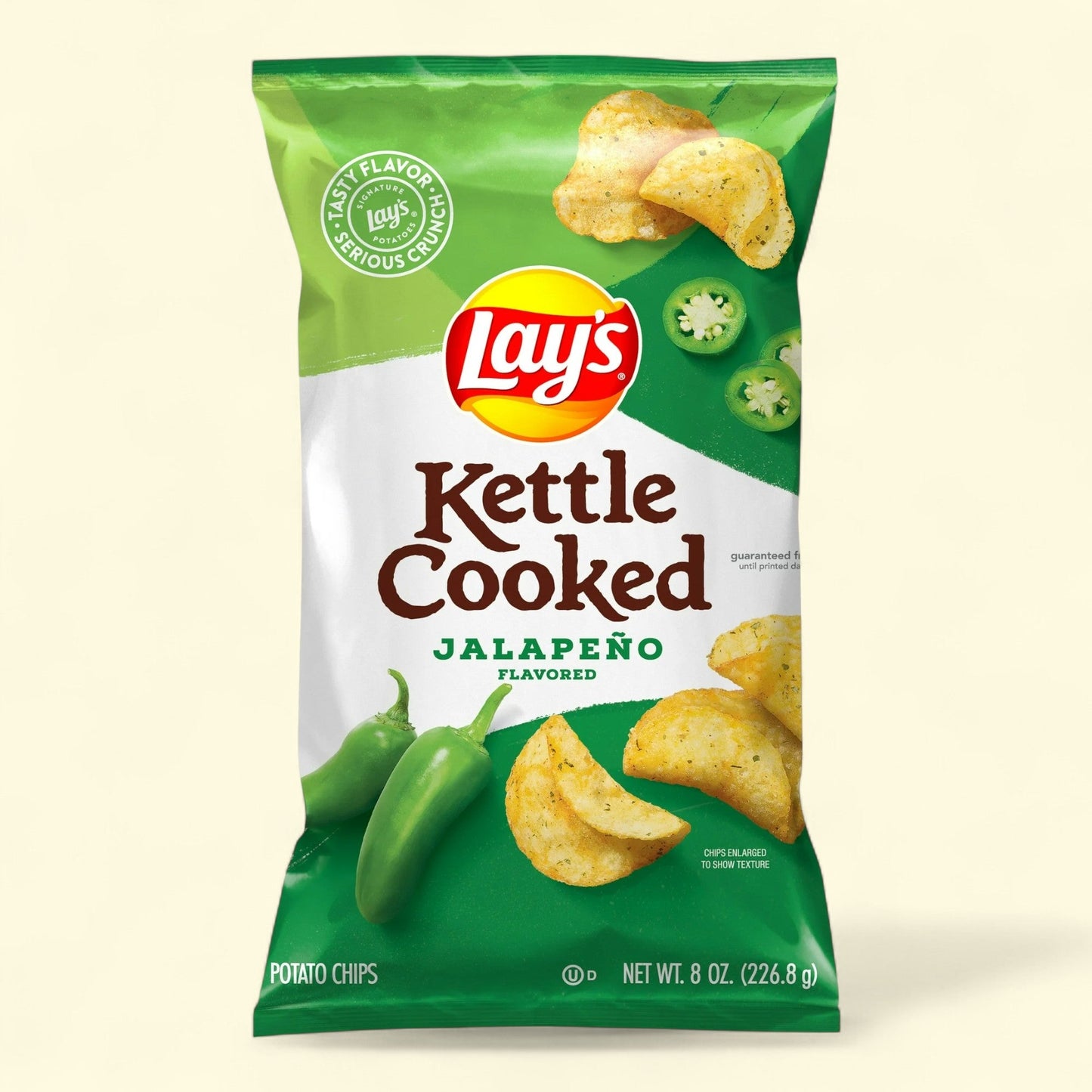 Lay's Kettle Cooked Jalapeno Potato Chips, 8 oz