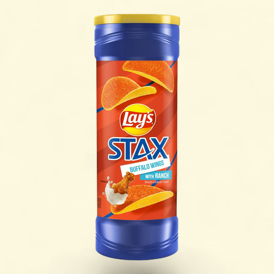 Lay's Stax Potato Crisps, Buffalo Wings with Ranch Flavor, 5.5 oz.