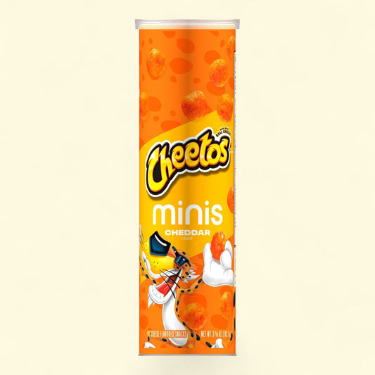 Cheetos Minis Cheddar Flavored Snack Chips, 3.625 oz, Canister