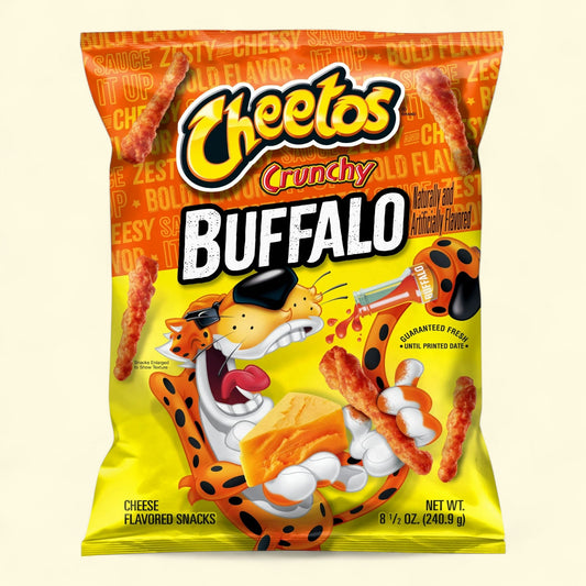Cheetos Crunchy Buffalo Flavored Snacks, 8.5 oz — authentic US product shipped worldwide by Treatspree