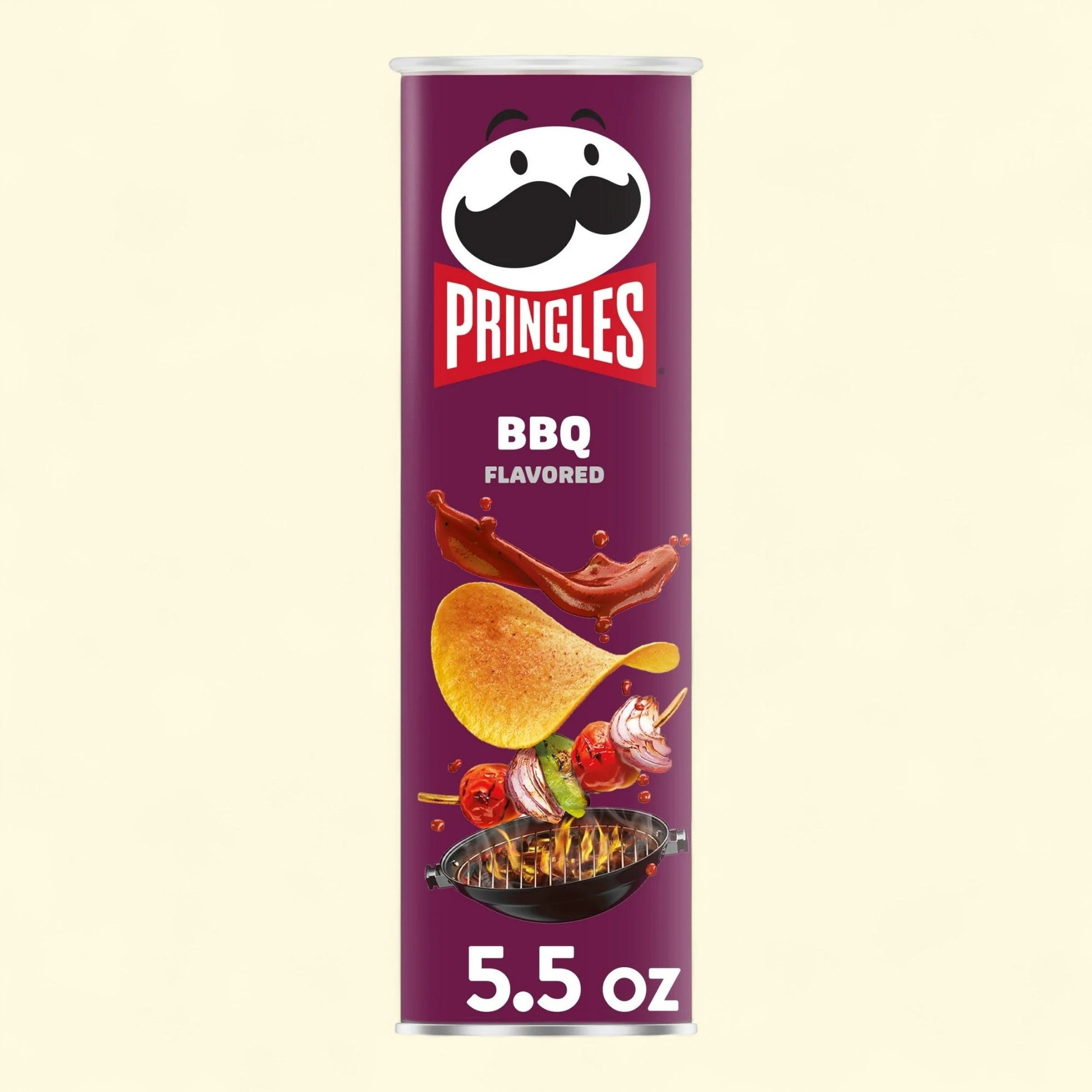 Pringles BBQ Potato Crisps Chips, 5.5 oz Canister