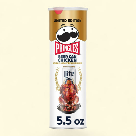 Pringles Miller Lite Beer Can Chicken Potato Crisps Chips, 5.5 oz