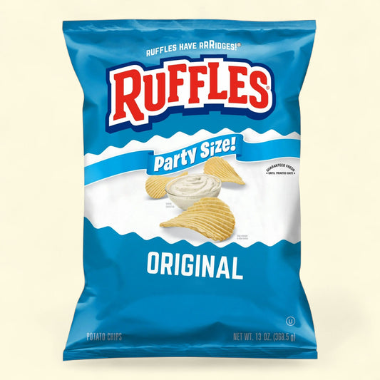 Ruffles Potato Chips, Original Flavor, Party Size, 13 Ounce Bag