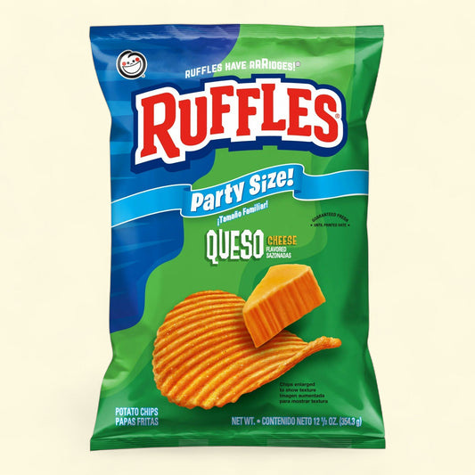 Ruffles Potato Chips, Queso, 12.5 oz