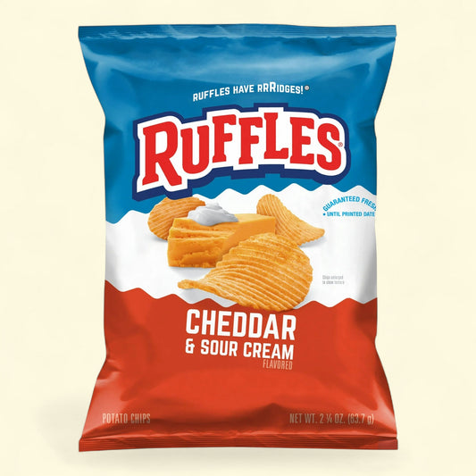 Ruffles Potato Chips, Cheddar & Sour Cream, 2.25 oz.