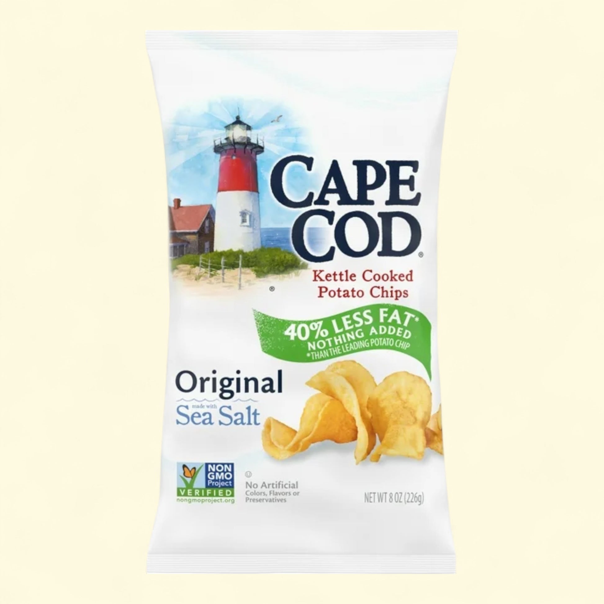 Cape Cod Potato Chips, Less Fat Original Kettle Chips, 8 oz