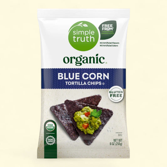 Chips de tortilla au maïs bleu Simple Truth, 255 g