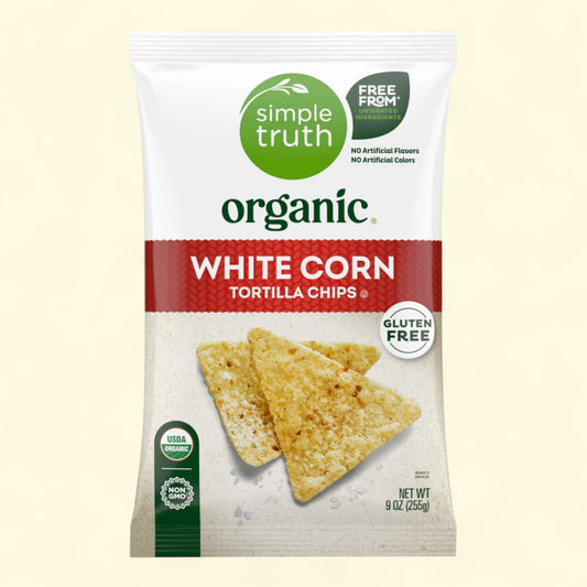 Simple Truth Organic, White Corn Tortilla Chips, 9 oz