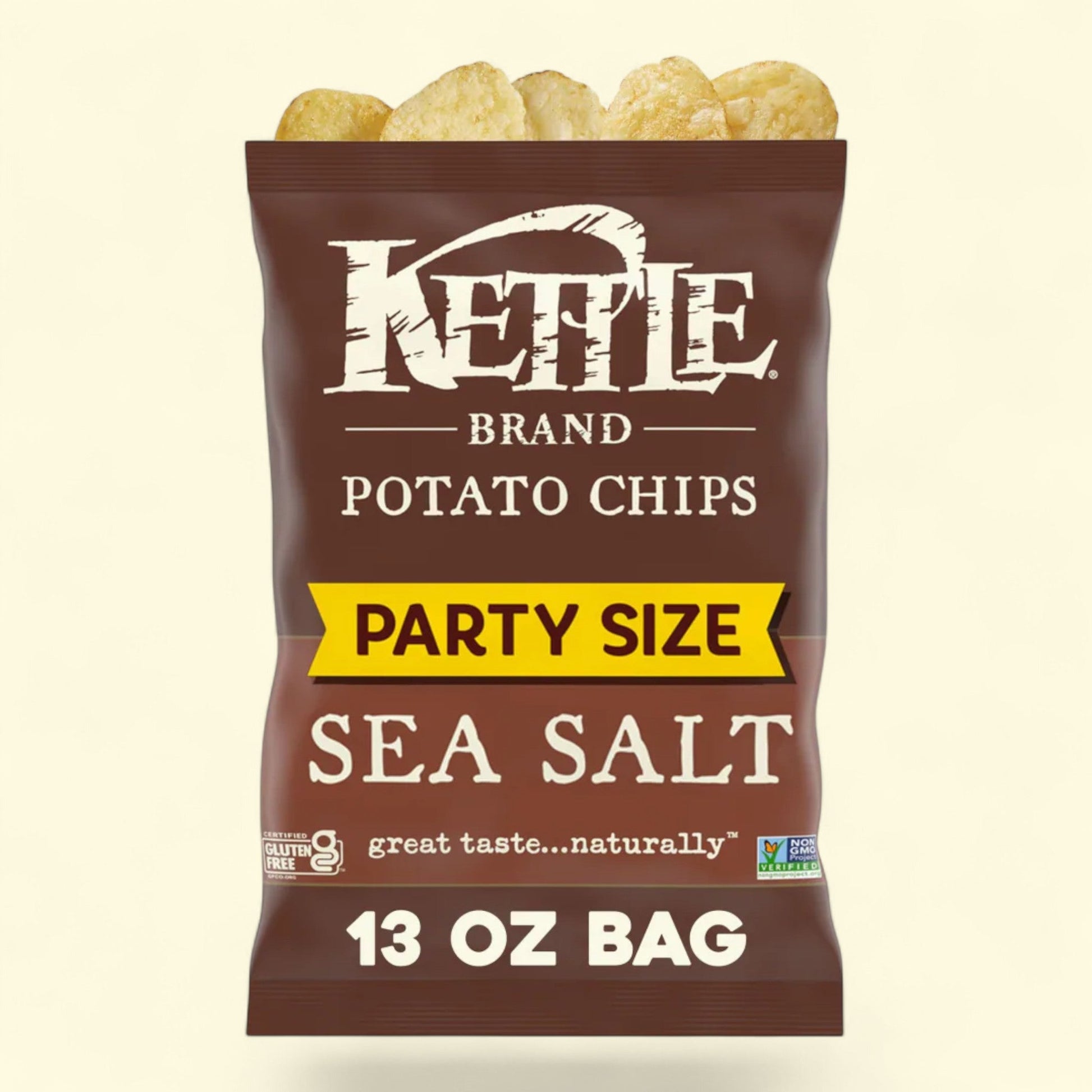 Kettle Brand Sea Salt Potato Chips, Party Size, 13 oz — authentic US product shipped worldwide by Treatspree