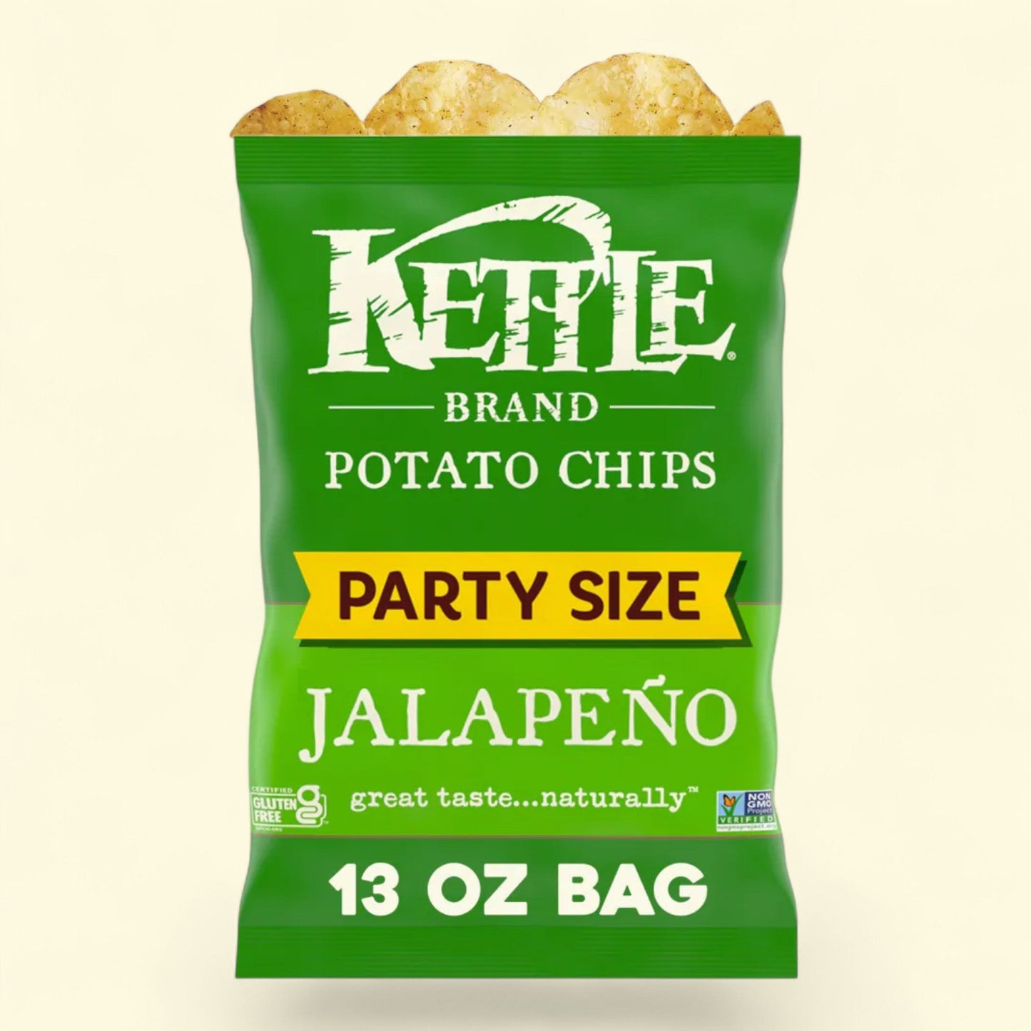 Kettle Brand Jalapeno Potato Chips, Party Size, 13 oz — authentic US product shipped worldwide by Treatspree