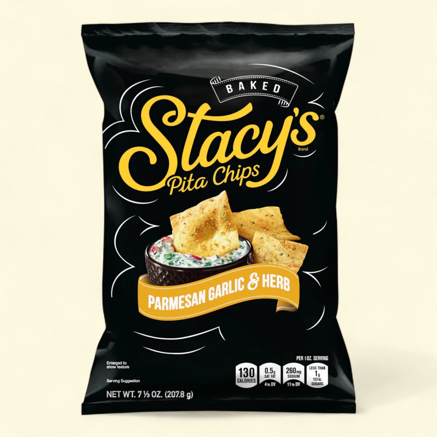 Stacy's Parmesan Garlic & Herb Baked Pita Chips, Snacks, 7.33 oz — authentic US product shipped worldwide by Treatspree