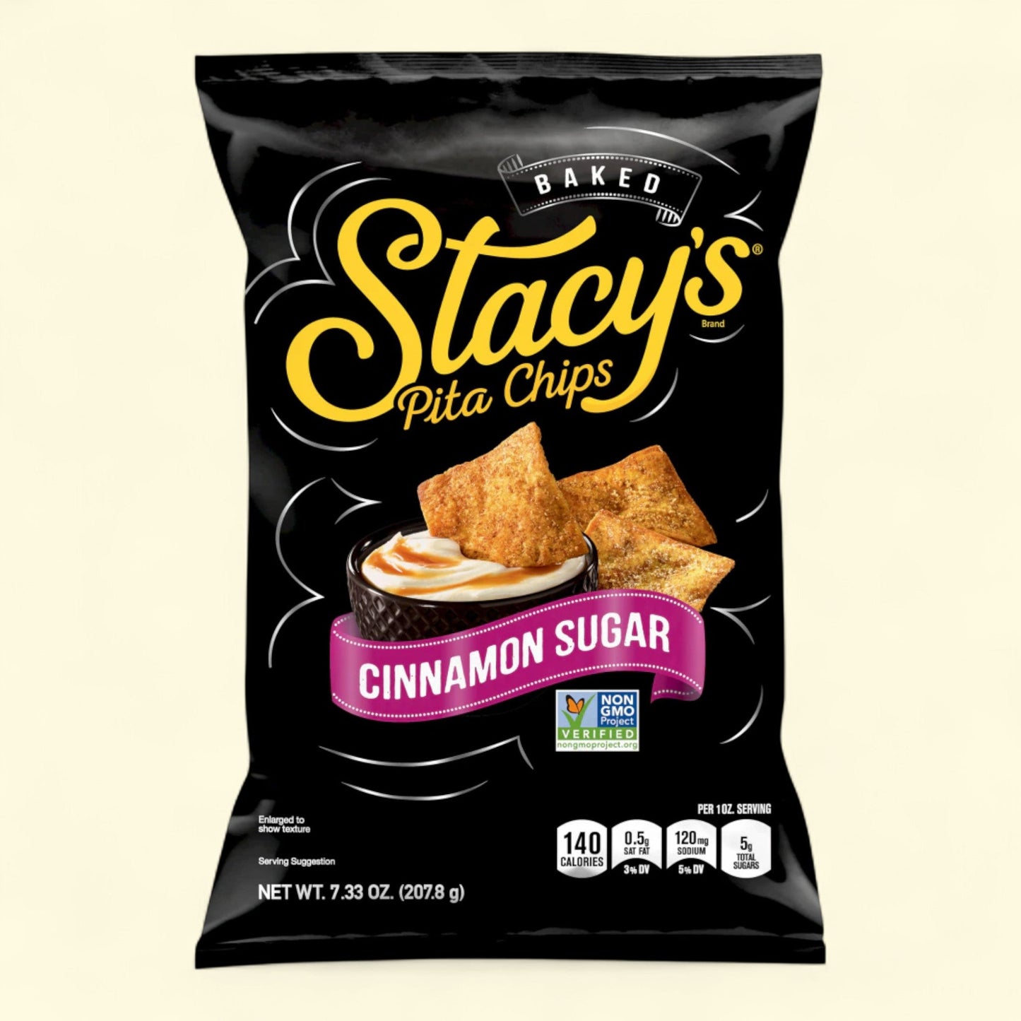Stacy's Cinnamon Sugar Baked Pita Chips, Snacks, 7.33 oz — authentic US product shipped worldwide by Treatspree