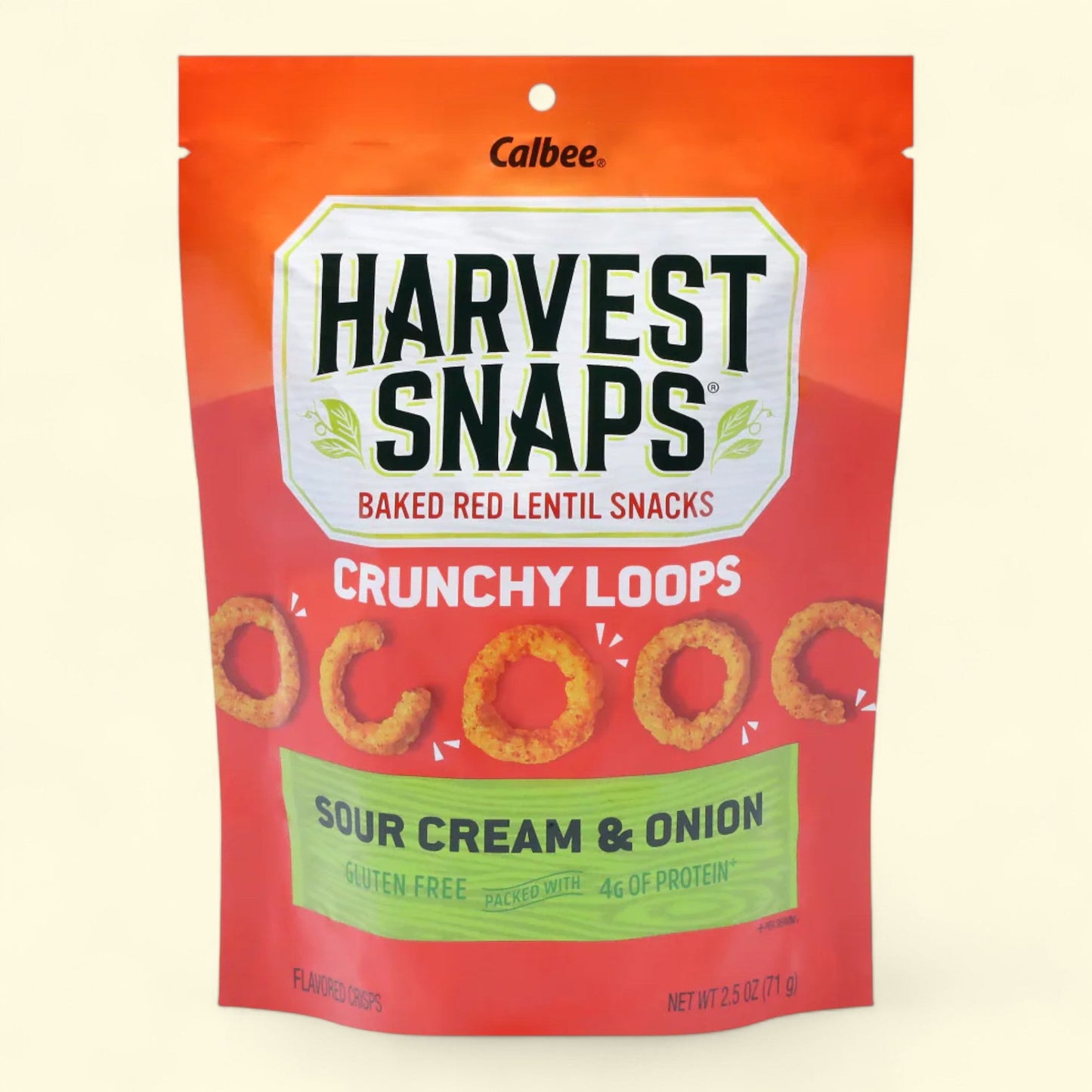 Calbee Harvest Snaps, chips croustillantes aux lentilles rouges et à la crème aigre, 93 g