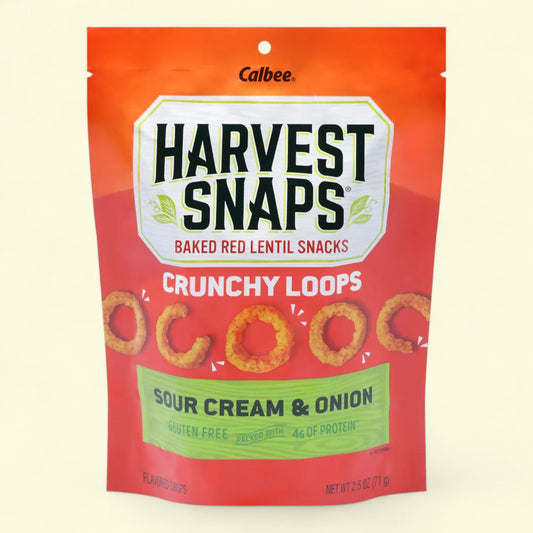 Calbee Harvest Snaps, chips croustillantes aux lentilles rouges et à la crème aigre, 93 g