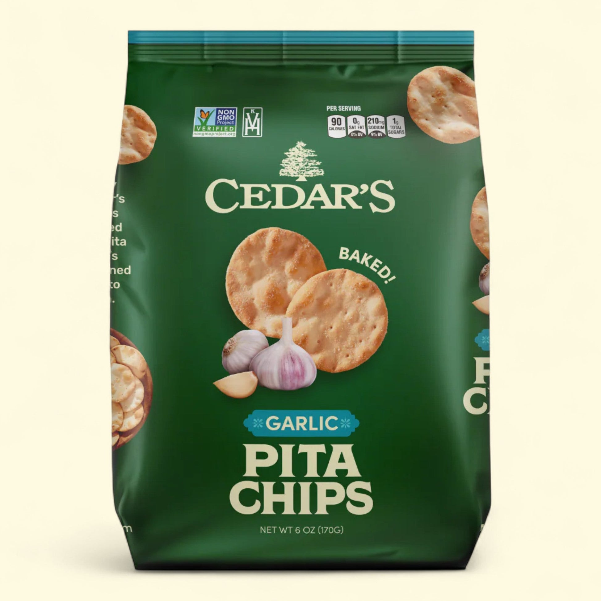 Cedar's Foods Garlic Pita Chips, Regular Size, 6 oz — authentic US product shipped worldwide by Treatspree