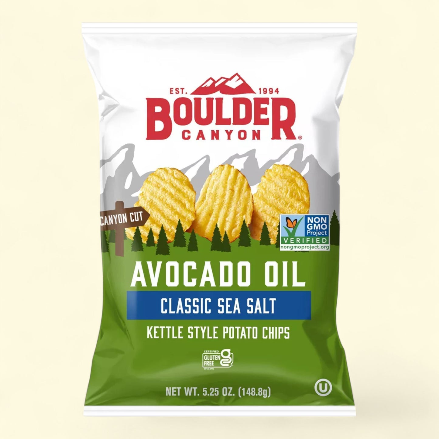 Boulder Avocado Oil Canyon Cut Sea Salt Potato Chips, 5.25oz — authentic US product shipped worldwide by Treatspree