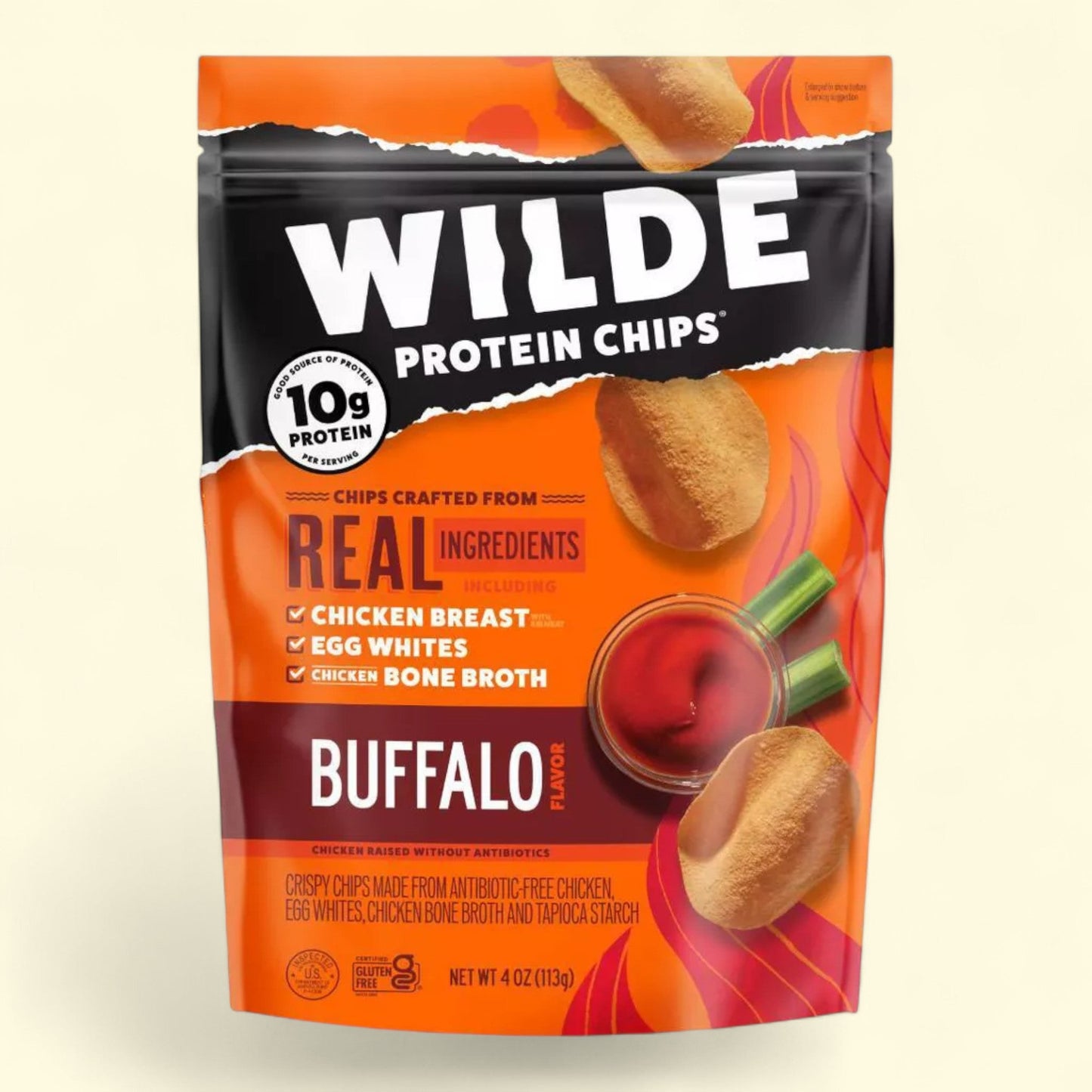 Wilde Brand Protein Chips, Buffalo, 4oz