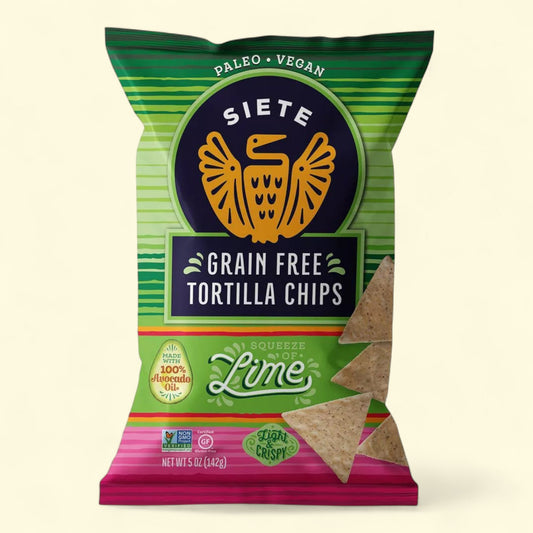 Chips de tortilla Siete, citron vert, 140 g