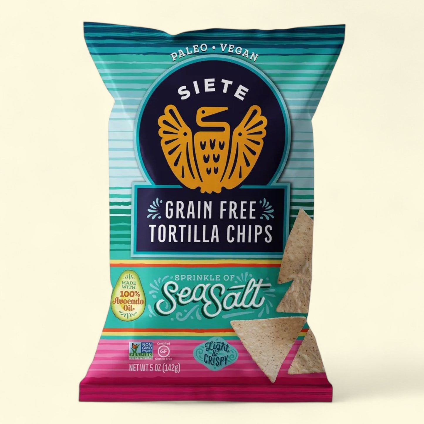Chips de tortilla Siete, au sel de mer, 140 g