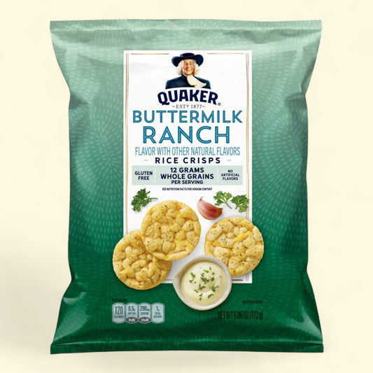 Quaker Popped Rice Crisps, Buttermilk Ranch, 6.06oz