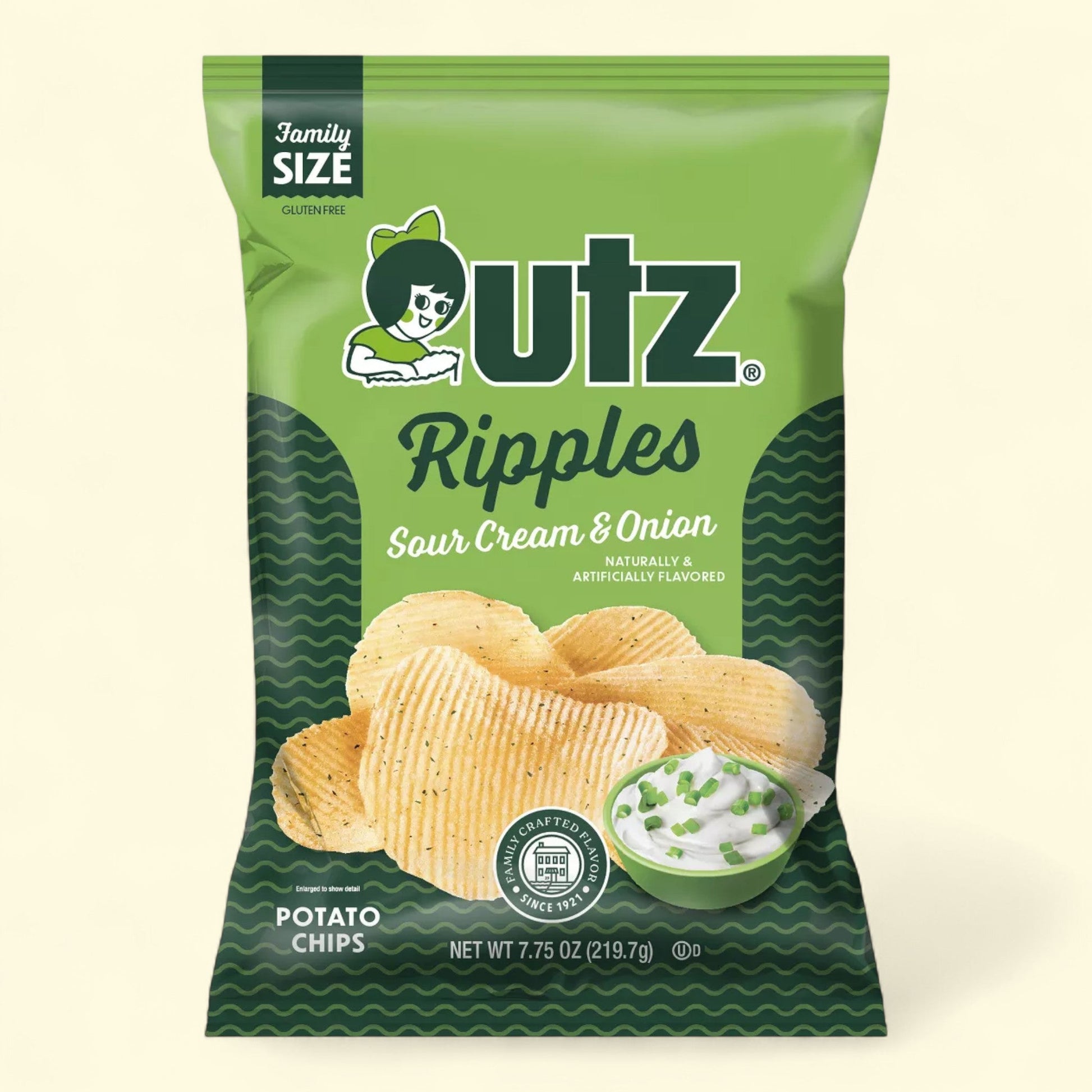 Utz Ripples Potato Chips, Standard Size, 7.75 Ounces