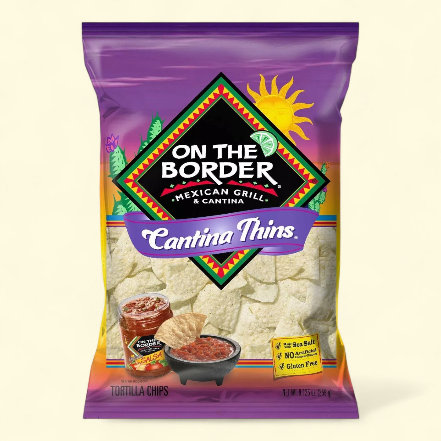 Chips de tortilla fines « On The Border Cantina », 258 g