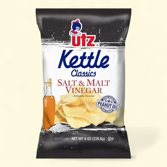 Utz Kettle Classics Salt & Malt Vinegar Potato Chips, 7.5oz