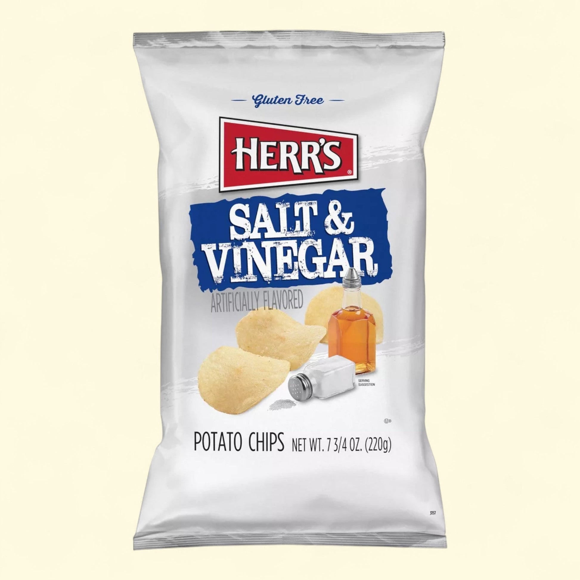 Herr's Salt & Vinegar Potato Chips, 8 oz