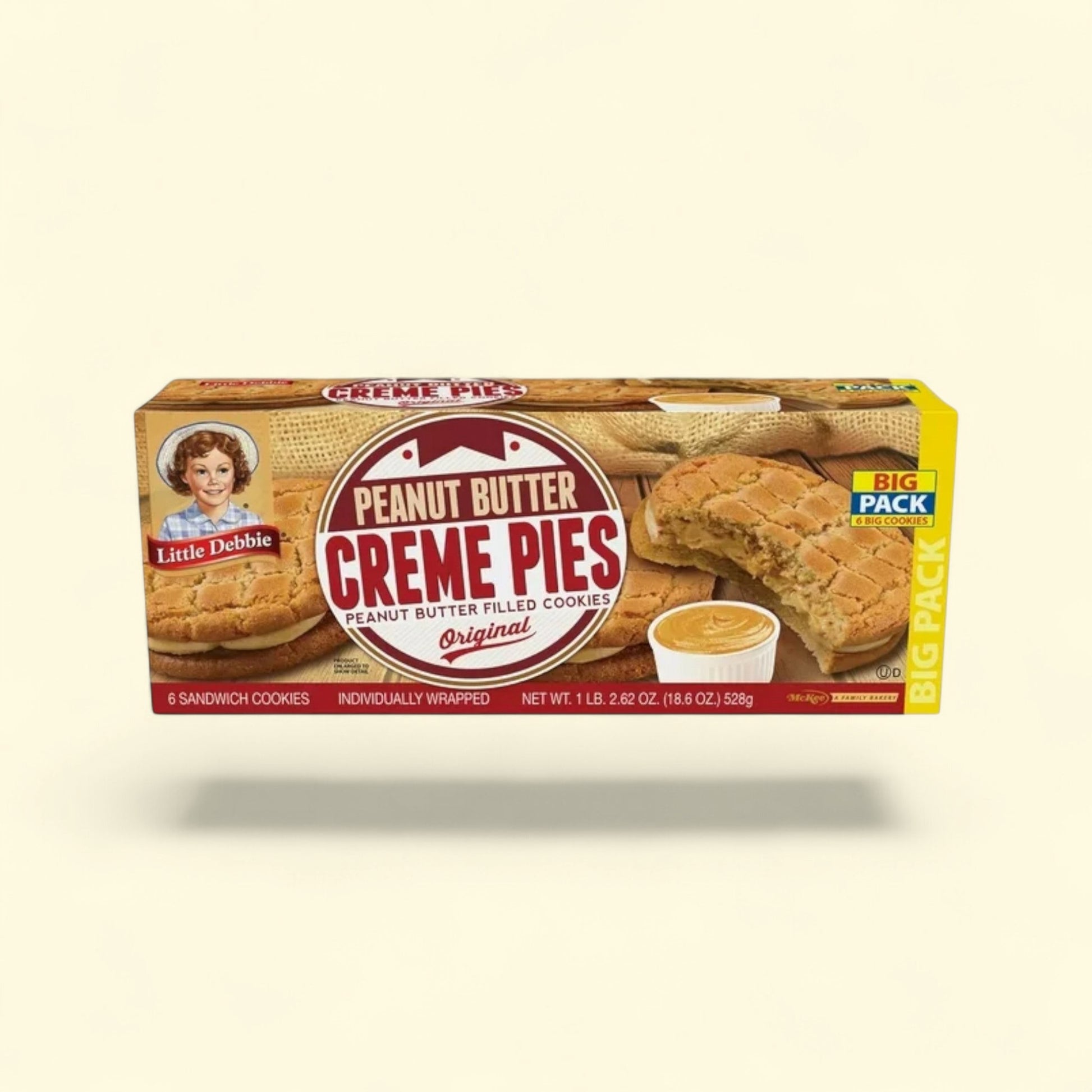 Little Debbie Peanut Butter Creme Pies, 18.6 oz — authentic US product shipped worldwide by Treatspree