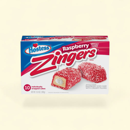 Hostess Raspberry Zingers, 13.40 oz, 10 Count — authentic US product shipped worldwide by Treatspree