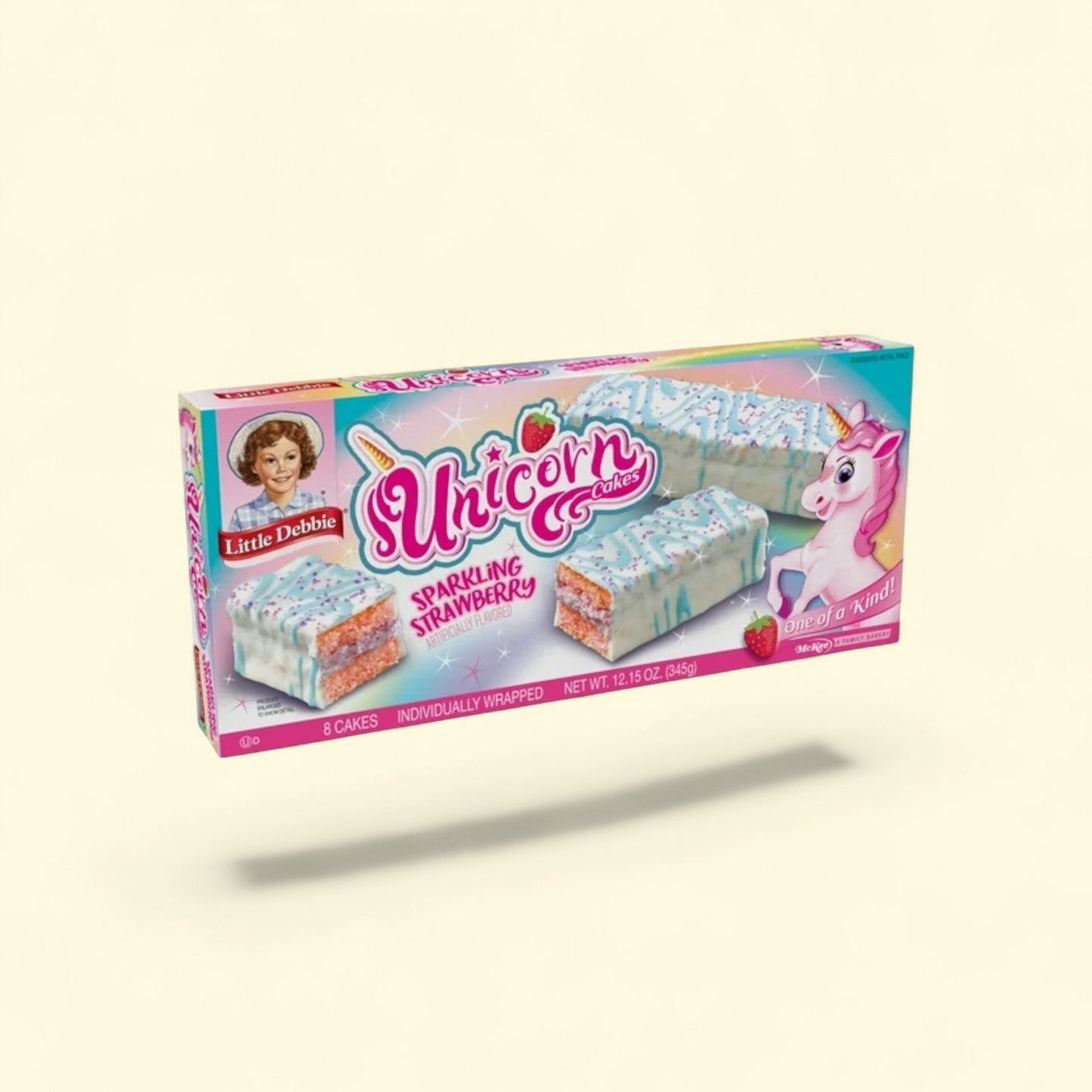 Little Debbie Strawberry Unicorn Cakes, 12.15 oz, 8 Count — authentic US product shipped worldwide by Treatspree