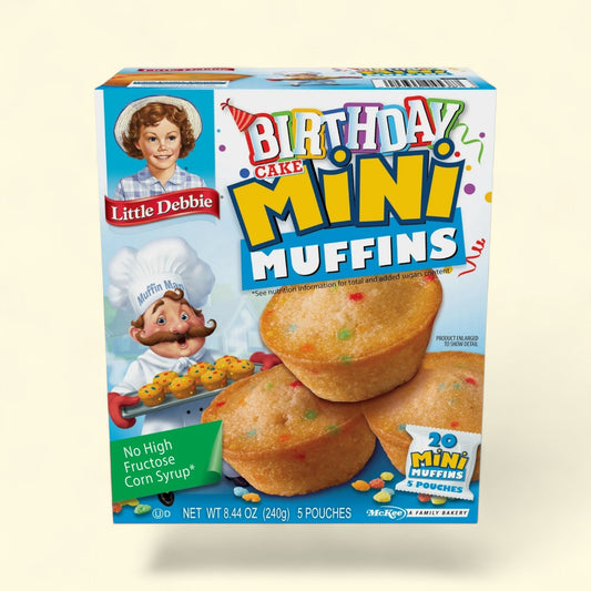 Little Debbie Birthday Cake Mini Muffins, 8.44 oz — authentic US product shipped worldwide by Treatspree