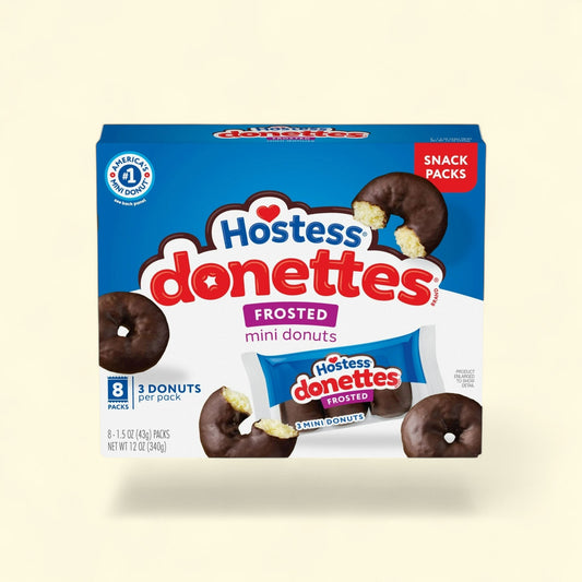 Hostess Donettes, Frosted Mini Donuts, 8 On the Go Packs — authentic US product shipped worldwide by Treatspree