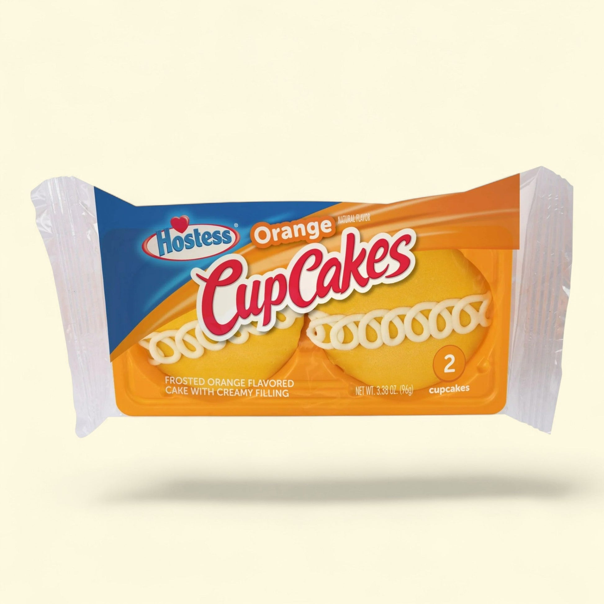 HOSTESS Orange Flavored Cupcakes, 2 Count, 3.38 oz — authentic US product shipped worldwide by Treatspree