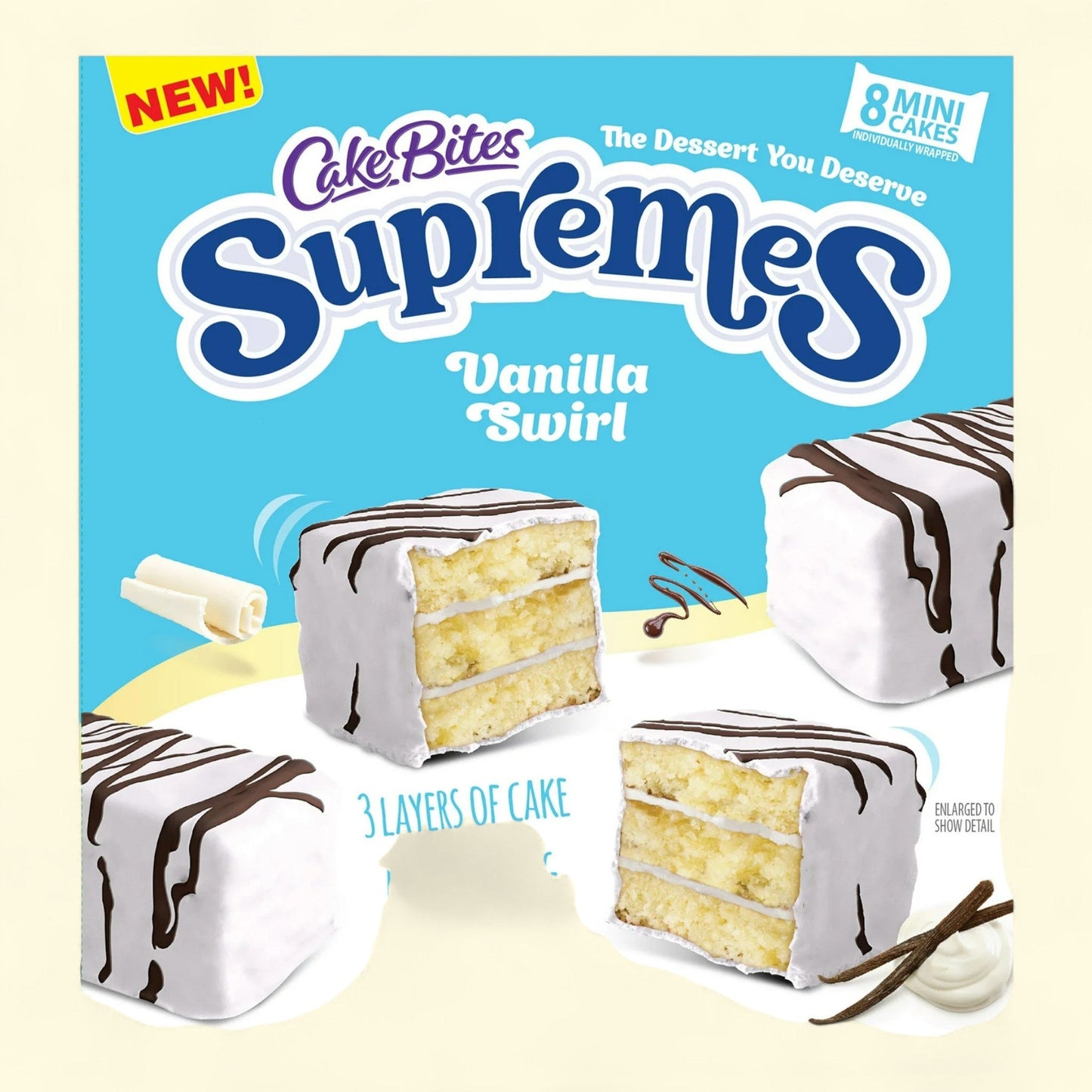 CakeBites Vanilla Swirl Supremes, 8 Mini Cakes, 10oz