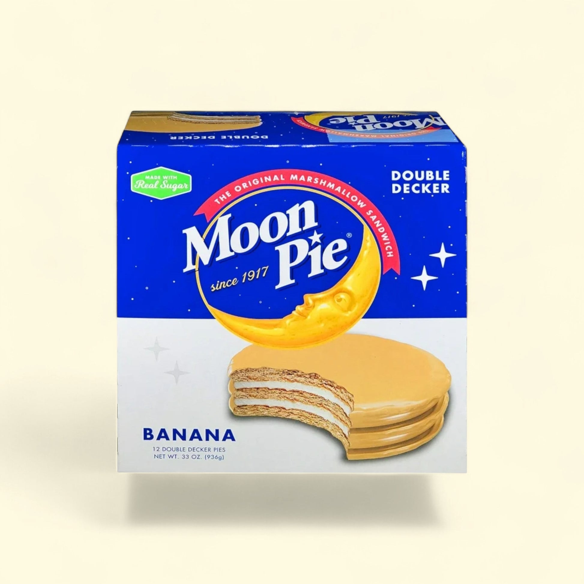 Moon Pie Double Decker Banana Marshmallow Sandwiches, 2.75 Oz., 12 ... — authentic US product shipped worldwide by Treatspree
