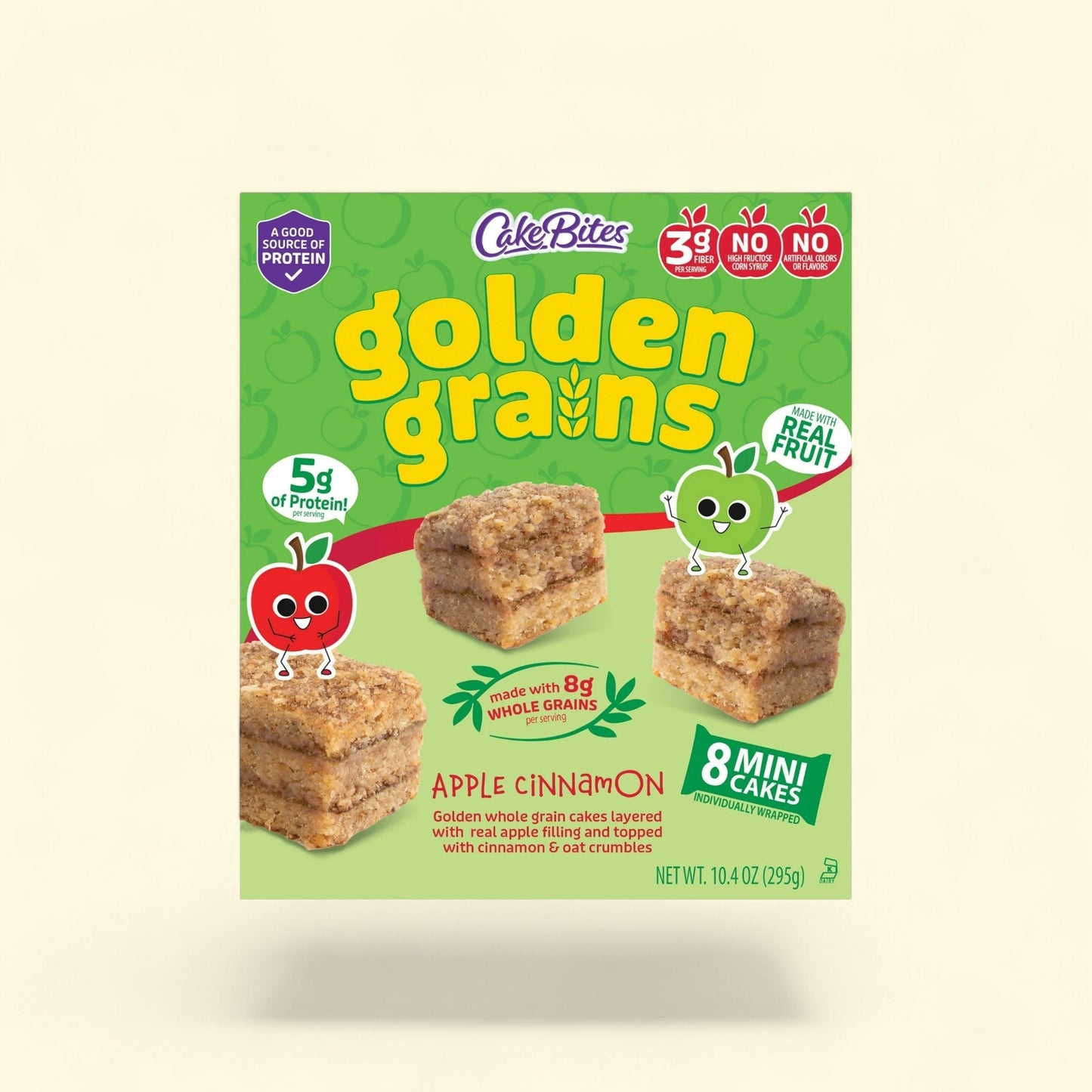 CakeBites Golden Grains Apple Cinnamon, 8 Mini Cakes, 10.4oz — authentic US product shipped worldwide by Treatspree