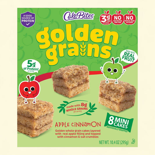 CakeBites Golden Grains Apple Cinnamon, 8 Mini Cakes, 10.4oz